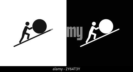 Uphill icon linear vector graphics sign or symbol set for web app ui Stock Vector