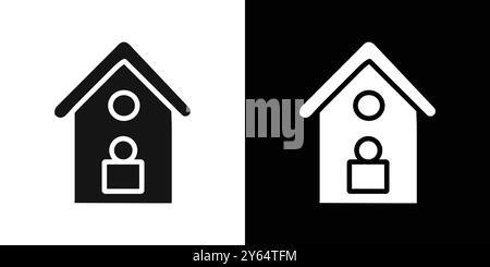 Stay home icon linear vector graphics sign or symbol set for web app ui Stock Vector
