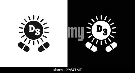Vitamin D3 icon linear vector graphics sign or symbol set for web app ui Stock Vector