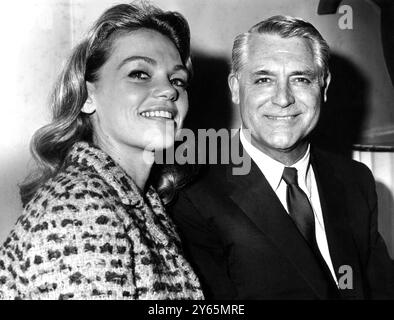 Pictured at the Savoy Hotel Cary Grant  and  Dyan Cannon 3rd August 1966 Stock Photo