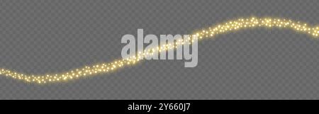 Vector illustration of curved line in bokeh effect on transparent background Stock Vector