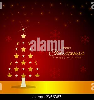 Vector illustration of Merry Christmas social media feed template Stock Vector