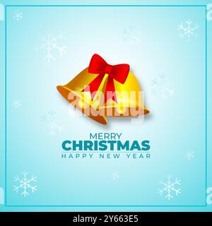 Vector illustration of Merry Christmas social media feed template Stock Vector