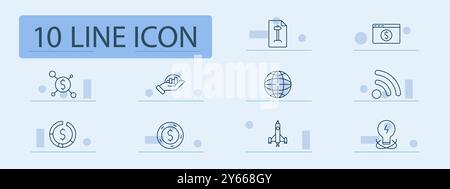 Financial technology. Dollar connections, financial growth, currency symbols, global transactions, cryptocurrency, financial security, money exchange, Stock Vector