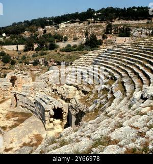 The Greek Theatre , Cyrene , the ancient Greek colony in present day Shahhat , Libya . Stock Photo