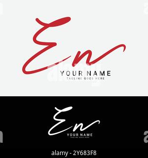 E, N, EN Initial letter logo. Alphabet EN Handwritten Signature logo Stock Vector