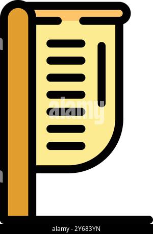 Yellow street poster standing on a sidewalk, showing information about an upcoming event Stock Vector