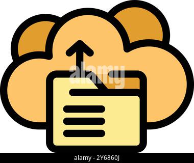 This icon represents a folder being uploaded to a cloud storage, perfect for websites and apps related to cloud computing Stock Vector