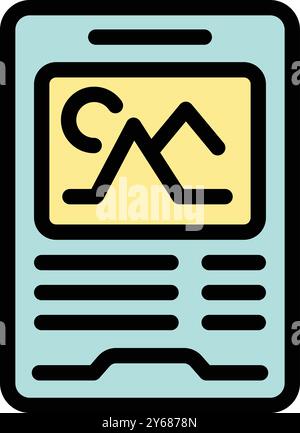 Smartphone displaying a photo editor app interface, allowing users to enhance and modify their pictures Stock Vector