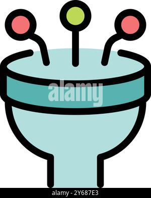 Data funnel is filtering information, simplifying data analysis and improving efficiency Stock Vector