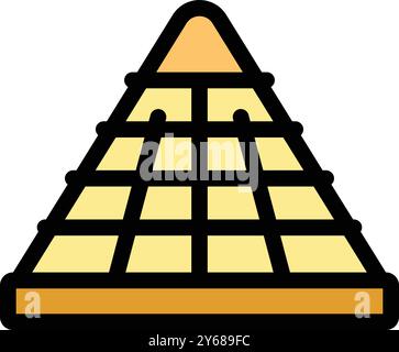 Simple vector icon of the chichen itza pyramid in mexico with stone steps leading upwards Stock Vector