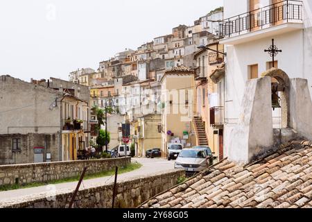 Calitri (Avellino) - Cityscape of the little town in Irpinia, Campania, Italy Stock Photo