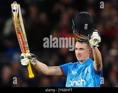 during the third one day international match at the Seat Unique Riverside, Chester-le-Street, County Durham. Picture date: Tuesday September 24, 2024. Stock Photo