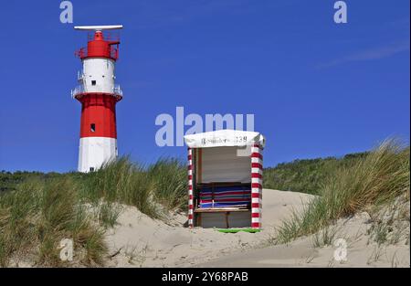 Island of Borkum, the electric lighthouse, East Frisia, Lower Saxony, Federal Republic of Germany East Frisian Islands Stock Photo