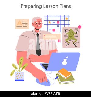 Professional development of teachers concept vector illustration Stock ...