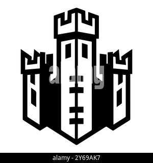 siege icon or modern line symbol. Vector line art and icon design with bold outline. Black and white Pixel Perfect minimalistic symbol isolated white Stock Vector