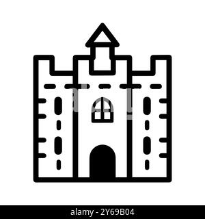siege icon or modern line symbol. Vector line art and icon design with bold outline. Black and white Pixel Perfect minimalistic symbol isolated white Stock Vector