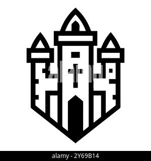 siege icon or modern line symbol. Vector line art and icon design with bold outline. Black and white Pixel Perfect minimalistic symbol isolated white Stock Vector