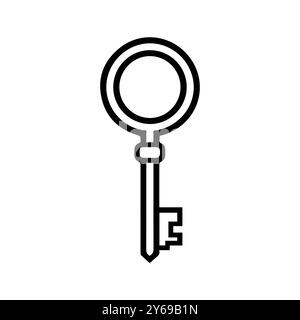 key icon or modern line symbol. Vector line art and icon design with bold outline. Black and white Pixel Perfect minimalistic symbol isolated white ba Stock Vector
