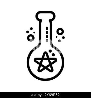 Lab experiment icon or modern line symbol. Vector line art and icon design with bold outline. Black and white Pixel Perfect minimalistic symbol isolat Stock Vector