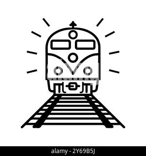 railroad icon or modern line symbol. Vector line art and icon design with bold outline. Black and white Pixel Perfect minimalistic symbol isolated whi Stock Vector