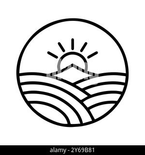 field icon or modern line symbol. Vector line art and icon design with bold outline. Black and white Pixel Perfect minimalistic symbol isolated white Stock Vector