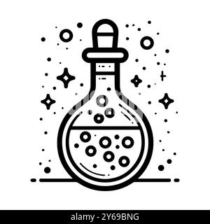 Lab experiment icon or modern line symbol. Vector line art and icon design with bold outline. Black and white Pixel Perfect minimalistic symbol isolat Stock Vector
