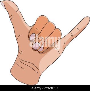 Aloha Shaka Hawaii Hawaiian Hand Sign vector illustration Stock Vector