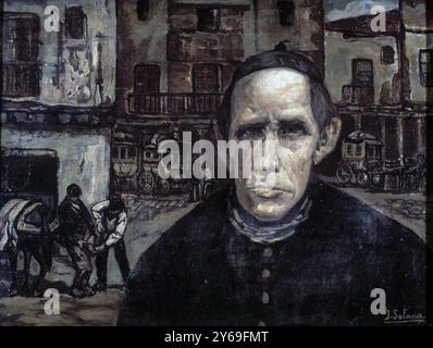 JOSE GUTIERREZ SOLANA. PINTOR ESPAÑOL. MADRID 1886-1945. 'CURA DE ALDEA' OLEO. ATENCION: AUTOR CONTEMPORANEO SUJETO A COPYRIGHT ©. EL CLIENTE FINAL ES RESPONSABLE DE LA GESTION DE LOS DERECHOS DE AUTOR CON LAS SOCIEDADES EXISTENTES DE GESTION DE DERECHOS O DIRECTAMENTE CON LOS ORGANISMOS TITULARES DE LOS MISMOS. Stock Photo