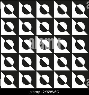 Abstract circle and triangle pattern. Geometric shapes in repeated grid layout. Modern vector design. Stock Vector