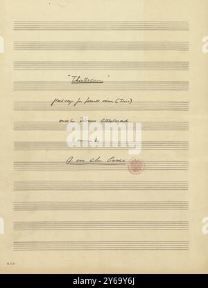 Music 1800-1900; Music Manuscripts; Carse, A. Von Ahn. Thistledown, Carse, A. Von Ahn., 1800 - 1900, Schmidt, Arthur Paul, Music publishing, Popular music, Writing and publishing, Sheet music, Music, United States, 19th century, Music, United States, Manuscripts, United States, Manuscripts Stock Photo