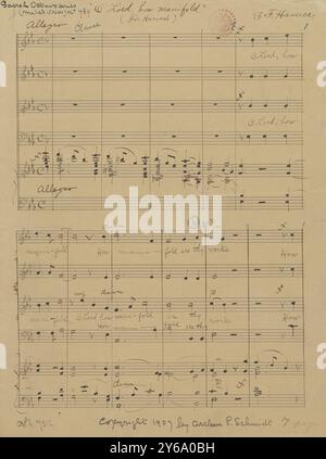 Music 1800-1900; Music Manuscripts; Hamer, George F. O Lord, how manifold, Hamer, George F., 1800 - 1900, Schmidt, Arthur Paul, Music publishing, Popular music, Writing and publishing, Sheet music, Music, United States, 19th century, Music, United States, Manuscripts, United States, Manuscripts Stock Photo