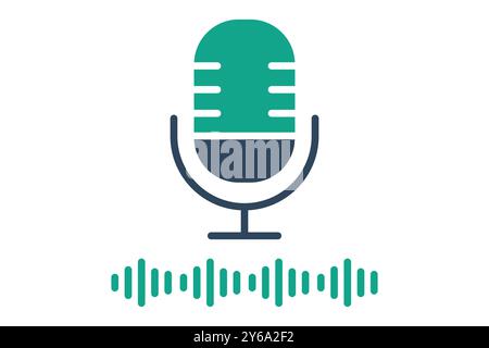Podcast icon. solid icon style. icon related to online course. education elements vector illustration Stock Vector