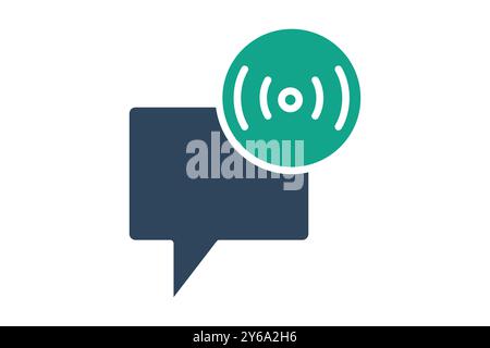 Live chat icon. solid icon style. icon related to online course. education elements vector illustration Stock Vector
