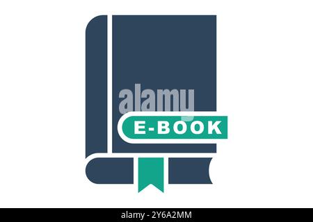 Ebook icon. solid icon style. icon related to online course. education elements vector illustration Stock Vector