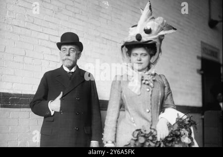 Dr. Robert Koch and wife, 1908, Glass negatives, 1 negative: glass; 5 x 7 in. or smaller. Stock Photo