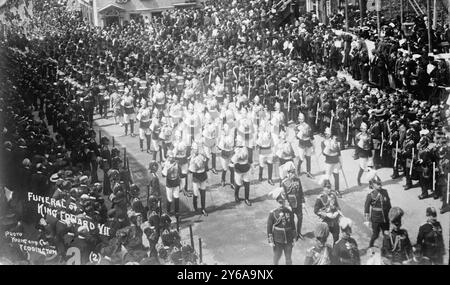 The funeral procession of the late King Edward VII. Royal mourners., Glass negatives, 1 negative: glass; 5 x 7 in. or smaller. Stock Photo