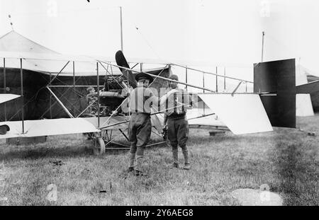 Army aeroplane - war games Lt. Geiger, 8/10/12, Photo shows Lieutenant Harold E. Geiger, a pioneer aviator., 1912 Aug. 10, Glass negatives, 1 negative: glass; 5 x 7 in. or smaller. Stock Photo