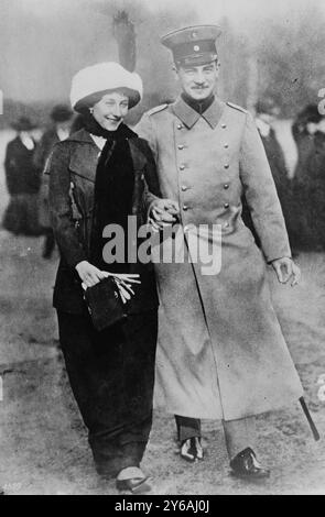 Princess Victoria Louise and husband, Photo shows Princess Victoria Louise of Prussia and her husband Prince Ernest Augustus, Duke of Brunswick in Karlsruhe, Germany., 1913 March 5, Glass negatives, 1 negative: glass; 5 x 7 in. or smaller. Stock Photo