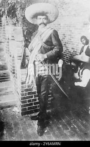 Emelio Zapata, Photo shows Emiliano Zapata Salazar (1879-1919), leader of the Mexican Revolution (1910-1920)., 1911, Glass negatives, 1 negative: glass; 5 x 7 in. or smaller. Stock Photo