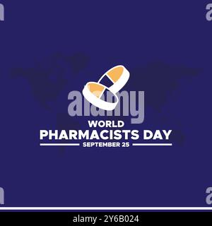 World Pharmacists day,  25 September, banner, ads, post design, vector illustration, stock image, eps file. World Pharmacists day social media design. Stock Vector