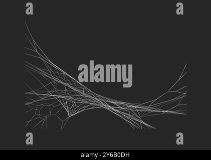 Eerie cobweb abstract pattern frame realistic vector icon Stock Vector