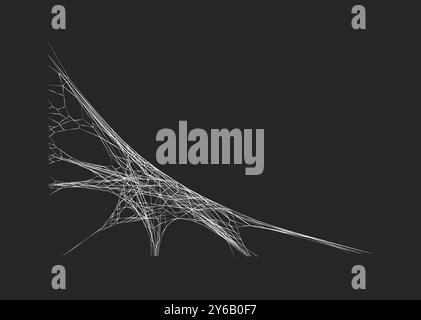 Old spooky cobweb abstract frame realistic vector icon Stock Vector