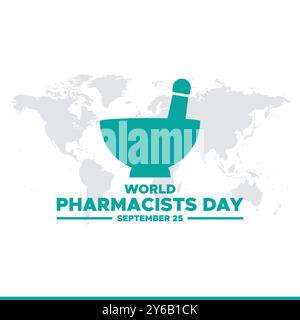 World Pharmacists day,  25 September, banner, ads, post design, vector illustration, stock image, eps file. World Pharmacists day social media design. Stock Vector