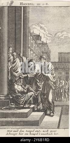 Peter and John heal a paralyzed man at the temple gate, anonymous ...