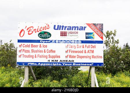 O'Brien's Ultramar sign on NL 10 in Cape Broyle, Newfoundland & Labrador, Canada Stock Photo