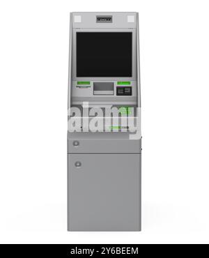 ATM Bank Cash Machine Isolated on yellow background - 3d Illustration ...