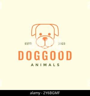 animal pets puppy labrador retriever line art mascot simple logo design vector Stock Vector