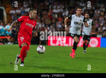 Spanish La Liga EA Sports soccer match Valencia vs Osasuna at Mestalla Stadium in Valencia, Spain. 24th Sep, 2024. 900/Cordon Press Credit: CORDON PRESS/Alamy Live News Stock Photo