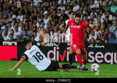 Spanish La Liga EA Sports soccer match Valencia vs Osasuna at Mestalla Stadium in Valencia, Spain. 24th Sep, 2024. 900/Cordon Press Credit: CORDON PRESS/Alamy Live News Stock Photo